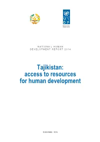 Tajikistan: Access to Resources for Human Development