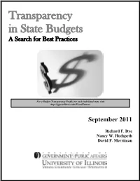 Transparency in State Budgets a Search for Best Practices