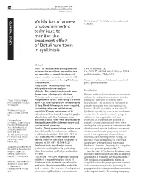 Validation of a New Photogrammetric Technique to Monitor the Treatment