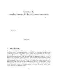 Wandaml a Markup Language for Digital Document Annotation