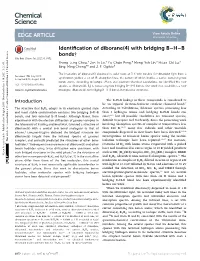 Identification of Diborane(4) with Bridging B–H–B Bonds
