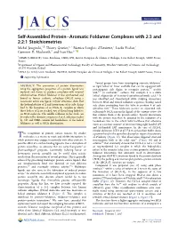 Self-Assembled Protein−Aromatic Foldamer Complexes with 2:3 And