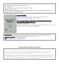 Stochastic Models Laws of Large Numbers and Functional Central