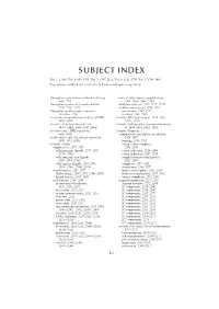 Subject Index
