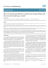 The Rich Afterimage Illusions Under Head-Image Tilting and the Internal Visual Space Model