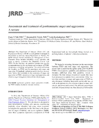 Assessment and Treatment of Posttraumatic Anger and Aggression: a Review