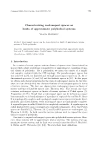 Characterizing Realcompact Spaces As Limits of Approximate Polyhedral Systems