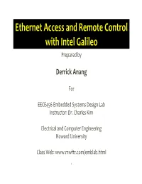 Ethernet Access and Remote Control with Intel Galileo Prepared By