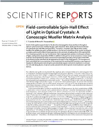 Field-Controllable Spin-Hall Effect of Light in Optical Crystals: A