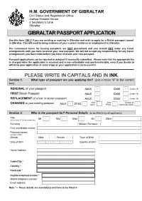 Gibraltar Passport Application