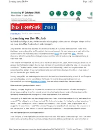 Learning on the Mcjob Page 1 of 2