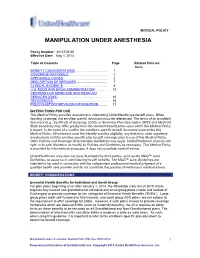 Manipulation Under Anesthesiaco