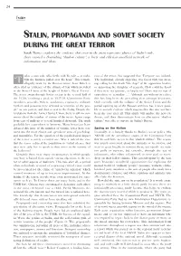 Stalin, Propaganda and Soviet Society During the Great