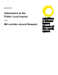 Submission to the Public Local Inquiry M4 Corridor Around Newport