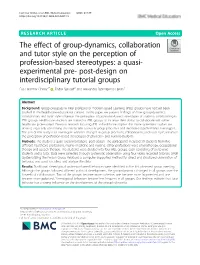 The Effect of Group-Dynamics, Collaboration and Tutor Style on The