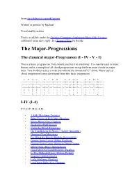 The Major-Progressions the Classical Major-Progression (I - IV - V - I)