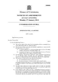 AMENDMENTS Given up to and Including Monday 27 January 2014