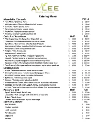 Catering Menu