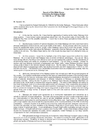 Indian Railways Budget Speech 1998 -1999 (Final) 636 Speech of Shri Nitish Kumar Introducing the Railway Budget for 1998