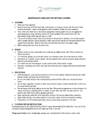 Maintenance Guidelines for Neptune Flooring