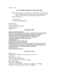 October 6, 2020 VITA and BIBLIOGRAPHY of JOHN