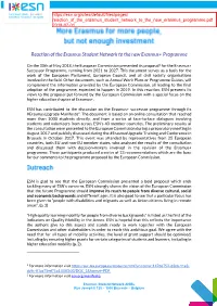 Reaction of the Erasmus Student Network to the New Erasmus+ Programme
