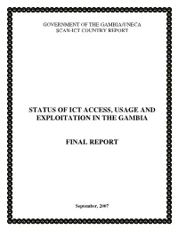 Status of Ict Access, Usage and Exploitation in the Gambia