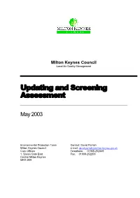 Updating and Screening Assessment