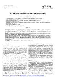 Active Galactic Nuclei and Massive Galaxy Cores