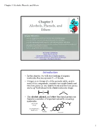 Chapter 3 Alcohols, Phenols, and Ethers