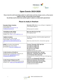 College Open Day List