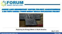 Forum's Value Proposition Copper-Cobalt-Uranium