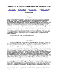 Implementing an Open Source EMR in a Nursing Informatics Course