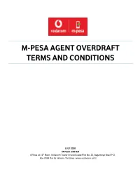 M-Pesa Agent Overdraft Terms and Conditions