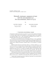 Mutually Stationary Sequences of Sets and the Non-Saturation of the Non-Stationary Ideal on Px(A)