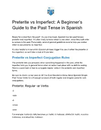 Preterite Vs Imperfect: a Beginner’S Guide to the Past Tense in Spanish