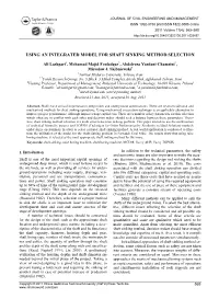 Using an Integrated Model for Shaft Sinking Method Selection