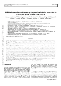 ALMA Observations of the Early Stages of Substellar Formation in the Lupus 1 and 3 Molecular Clouds