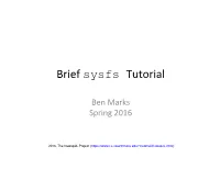 Brief Sysfs Tutorial