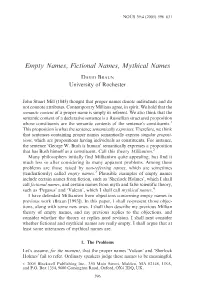 Empty Names, Fictional Names, Mythical Names