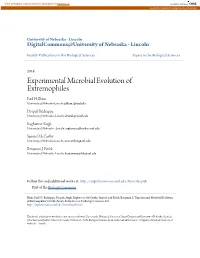 Experimental Microbial Evolution of Extremophiles Paul H