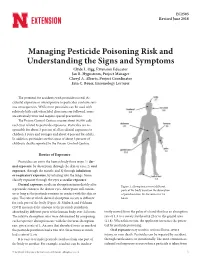 Managing Pesticide Poisoning Risk and Understanding the Signs and Symptoms Clyde L