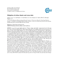Mitigation of Urban Climate and Ozone Risks