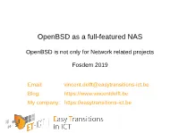 Openbsd As a Full-Featured NAS