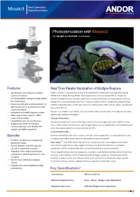 Photostimulation with Mosaic3 for Upright and Inverted Microscopes