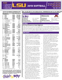 2019 SOFTBALL WCWS APPEARANCES /Lsusoftball 2001 • 2004 • 2012 @Lsusoftball 2015 • 2016 • 2017