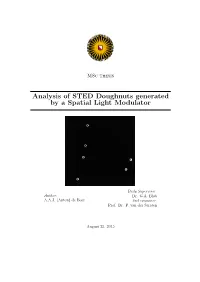 Analysis of STED Doughnuts Generated by a Spatial Light Modulator