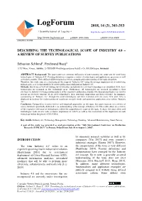 Describing the Technological Scope of Industry 4.0 – a Review of Survey Publications