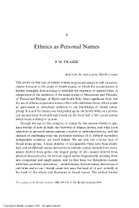 Ethnics As Personal Names