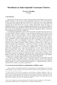 Metathesis in Judeo-Spanish Consonant Clusters